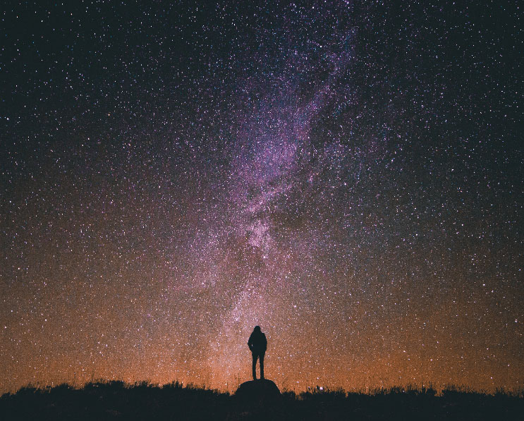 Man looking at the stars