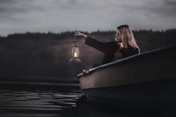 Woman on boat